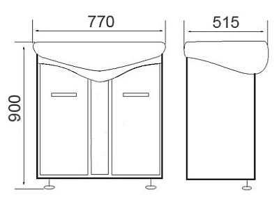 Тумба с раковиной Атолл Барселона 275 белая