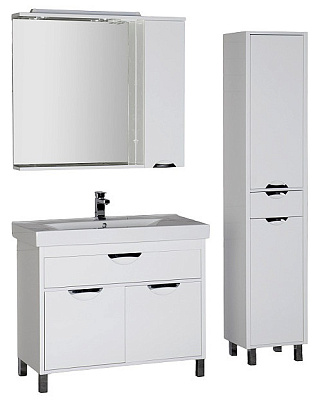 Тумба с раковиной Aquanet Гретта 100 белая