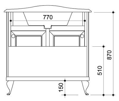 Тумба с раковиной Caprigo Порто 90 NOCE SCURO