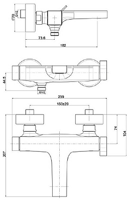 Смеситель Fima Carlo Frattini Zeta F3964/1CR для ванны с душем