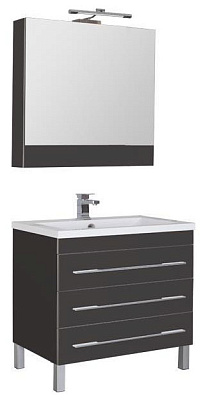 Тумба с раковиной Aquanet Верона 90 черная