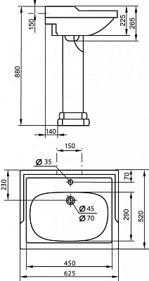 Пьедестал для раковины Cezares Laredo CZR-434-T