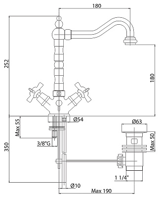 Смеситель Cezares Lord LORD-LS2-03 для раковины