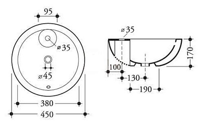 Рукомойник Disegno Ceramica Degas 652/M