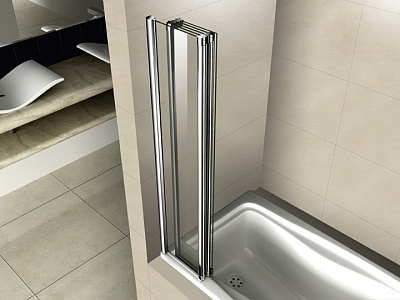 Шторка для ванны Cezares PRATICO-V-5-120/140-P-Cr-L