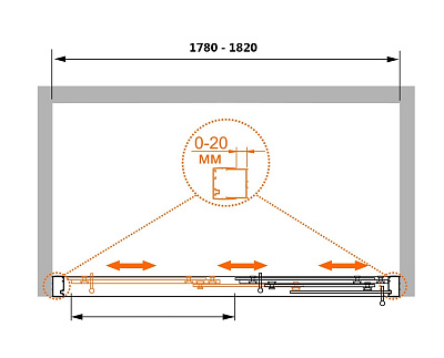 Шторка на ванну Cezares TRIO-D-V-22-180/145-C-Cr