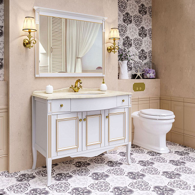 Тумба с раковиной Timo Aura 110 M-VR bianco/gold