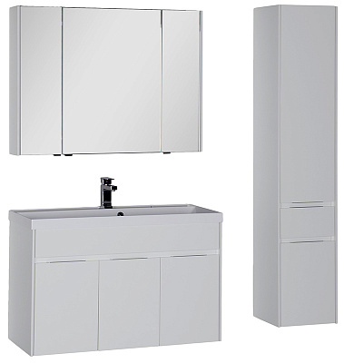 Тумба с раковиной Aquanet Латина 100 белая