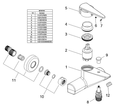 Смеситель E.C.A. Mix T 402102183 для ванны с душем