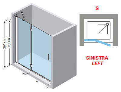 Душевая дверь в нишу Novellini Louvre 2P LOUVR2P160S-1K