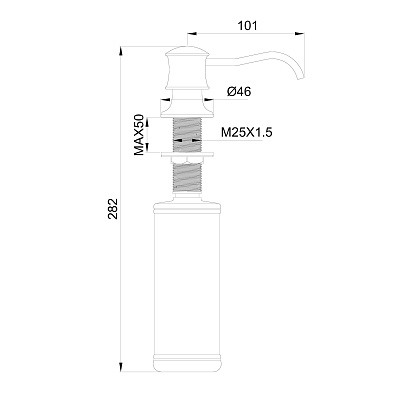 Дозатор мыла WONZON & WOGHAND, Белый глянцевый WW-88SD03-MW