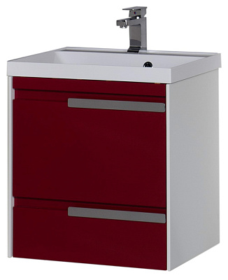 Тумба с раковиной Aquanet Тиволи 60 бордо