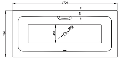 Стальная ванна Bette One 3312 PLUS