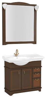 Тумба с раковиной Aquanet Луис 90 темный орех L