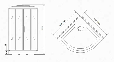Душевая кабина Timo Lux T-7709