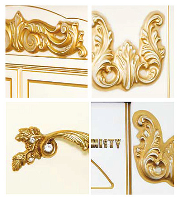 Тумба с раковиной Misty Барокко 120 3 ящика бежевая патина