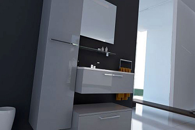 Тумба с раковиной De Aqua Квадро 2 (90 см)