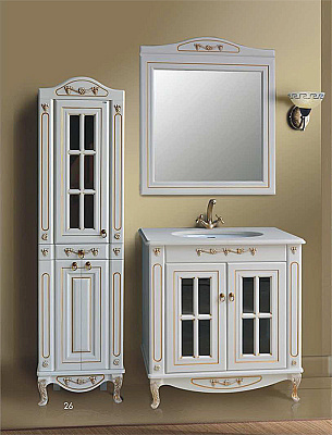 Тумба с раковиной Атолл Верона 85 дорато К витрина