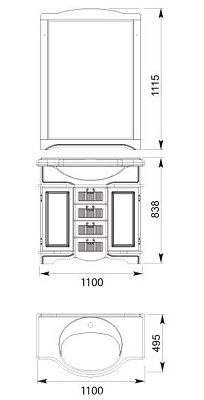 Тумба с раковиной Aquanet Луис 110 бежевая