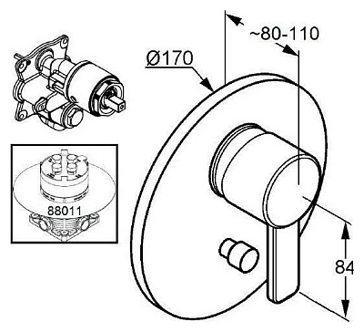 Смеситель Kludi Zenta 386508675 для ванны с душем