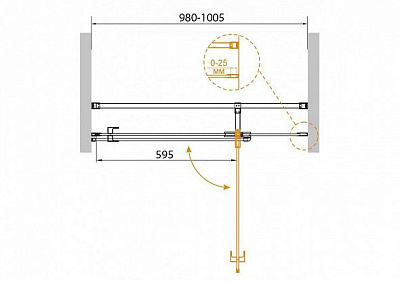 Душевая дверь в нишу Cezares VALVOLA-B-1-100-C-Cr