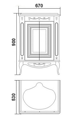 Тумба с раковиной Атолл Верона 65 дорато K