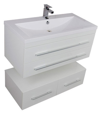 Тумба с раковиной Aquanet Нота 100 белая