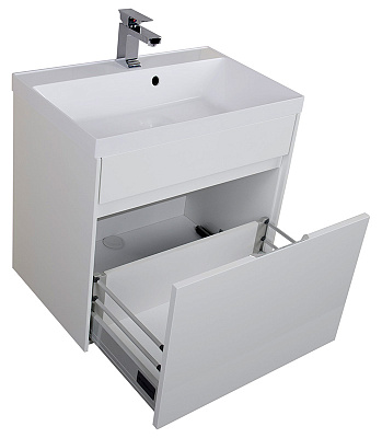 Тумба с раковиной Aquanet Латина 70 1 ящик белая