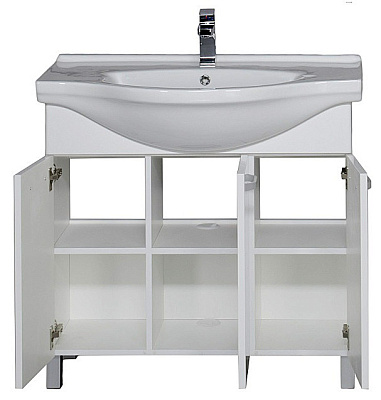 Тумба с раковиной Aquanet Глория 90 белая