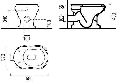 Унитаз приставной GSI Old Antea 561111