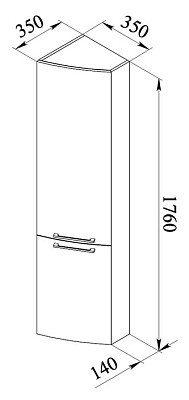 Шкаф-пенал De Aqua Тока 5 L угловой