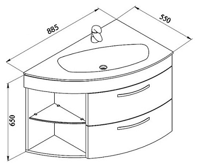 Мебель для ванной De Aqua Трио Люкс белая R