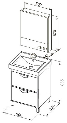 Мебель для ванной Aquanet Гретта 50 венге