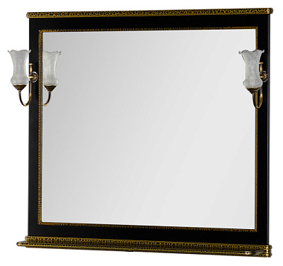 Зеркало Aquanet Валенса 110 черный краколет/золото