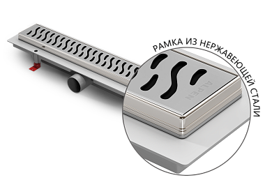 Водоотводящий желоб ALPEN Harmony ALP-850HN1 с рамкой