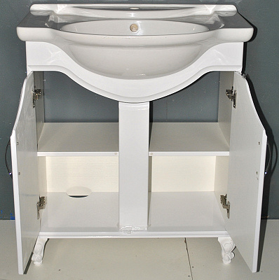 Тумба с раковиной Атолл Барселона 275 белая с медью