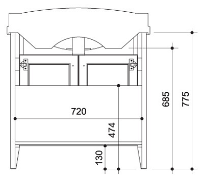 Тумба с раковиной Caprigo Наполи 80 NOCE SCURO