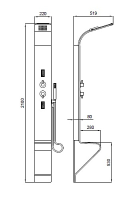 Душевая панель Kolpa San Zonda 3FT