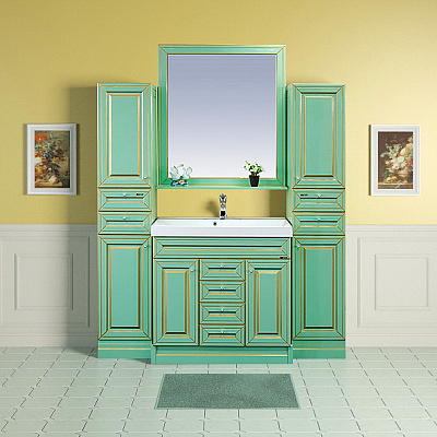 Тумба с раковиной Misty Vena 90 салатовая патина