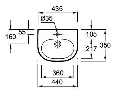 Рукомойник Jacob Delafon Kandel E1473