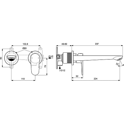 Смеситель для раковины Ideal Standard Cerafine Model O BD133XG