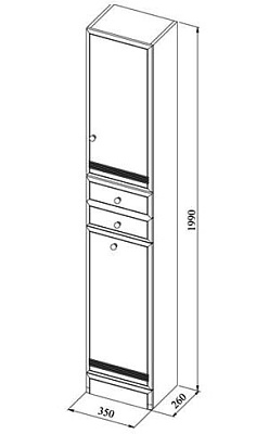 Шкаф-пенал Aquanet Марсель А-102 с б/к