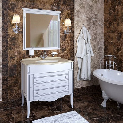 Тумба с раковиной Timo Aura 90 M-V bianco/silver