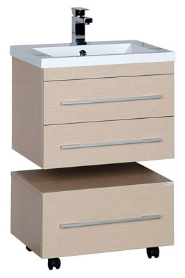 Тумба с раковиной Aquanet Нота 58 светлый дуб