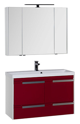 Тумба с раковиной Aquanet Тиволи 100 бордо