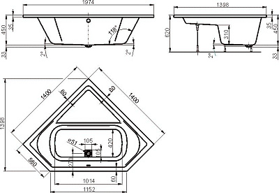 Акриловая ванна VAGNERPLAST Cavallo corner 140x140