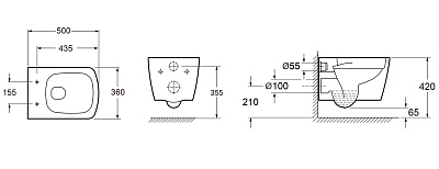 Подвесной унитаз Lavinia Boho Aveo Rimless 3306002R