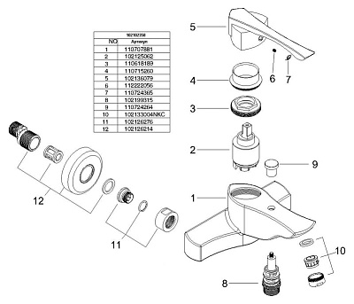 Смеситель E.C.A. Mix Z 102102358 для ванны с душем