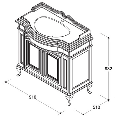 Тумба с раковиной Caprigo Фреско 90 BIANCO alluminio