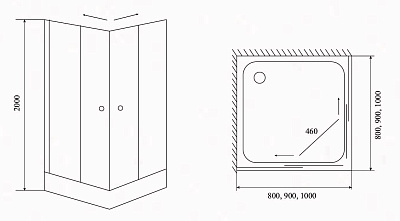 Душевой уголок Timo Fabric Glass TL-8002